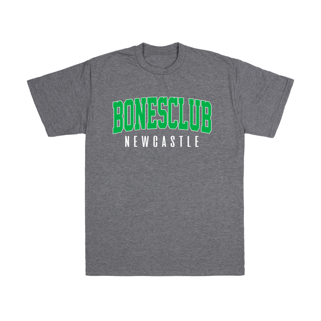 Bones Club Green Varsity Tee - Grey