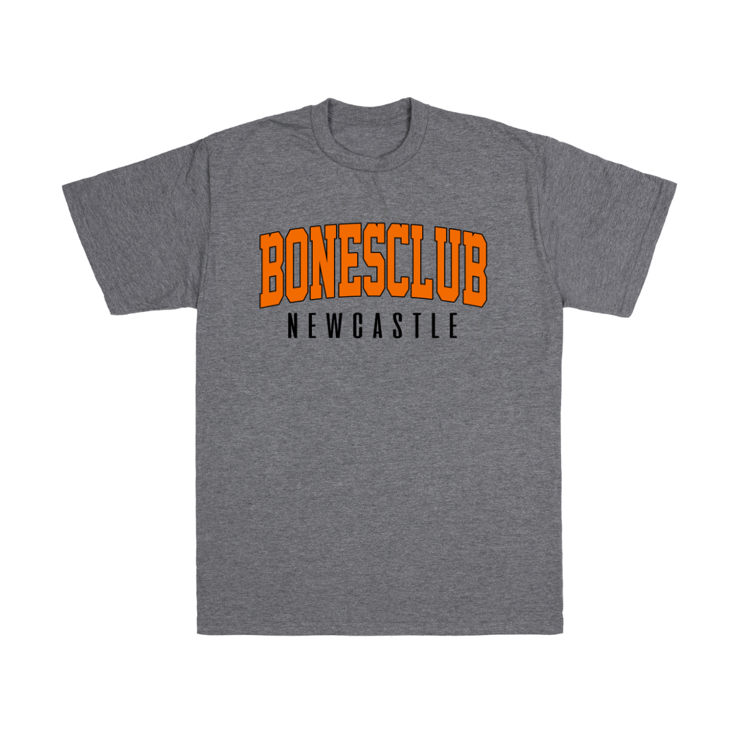 Bones Club Red Varsity Tee - Grey