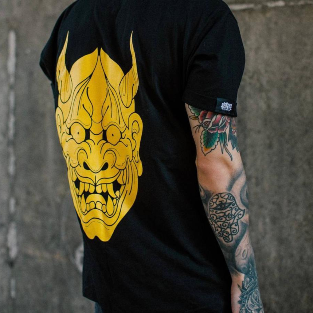 tattoo hannya graphic tee