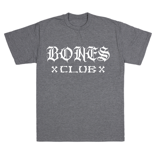 Bones Club Script Tee - Grey