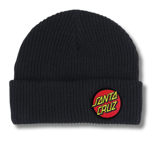 santa cruz classic dot beanie - black