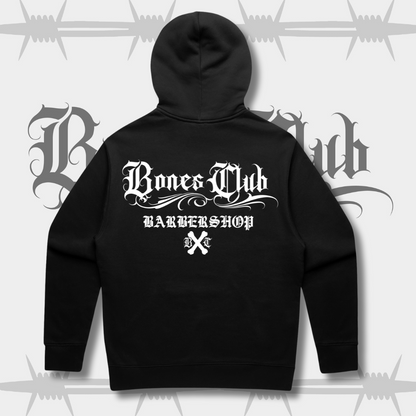 Bones Club Barbers Hood - Black