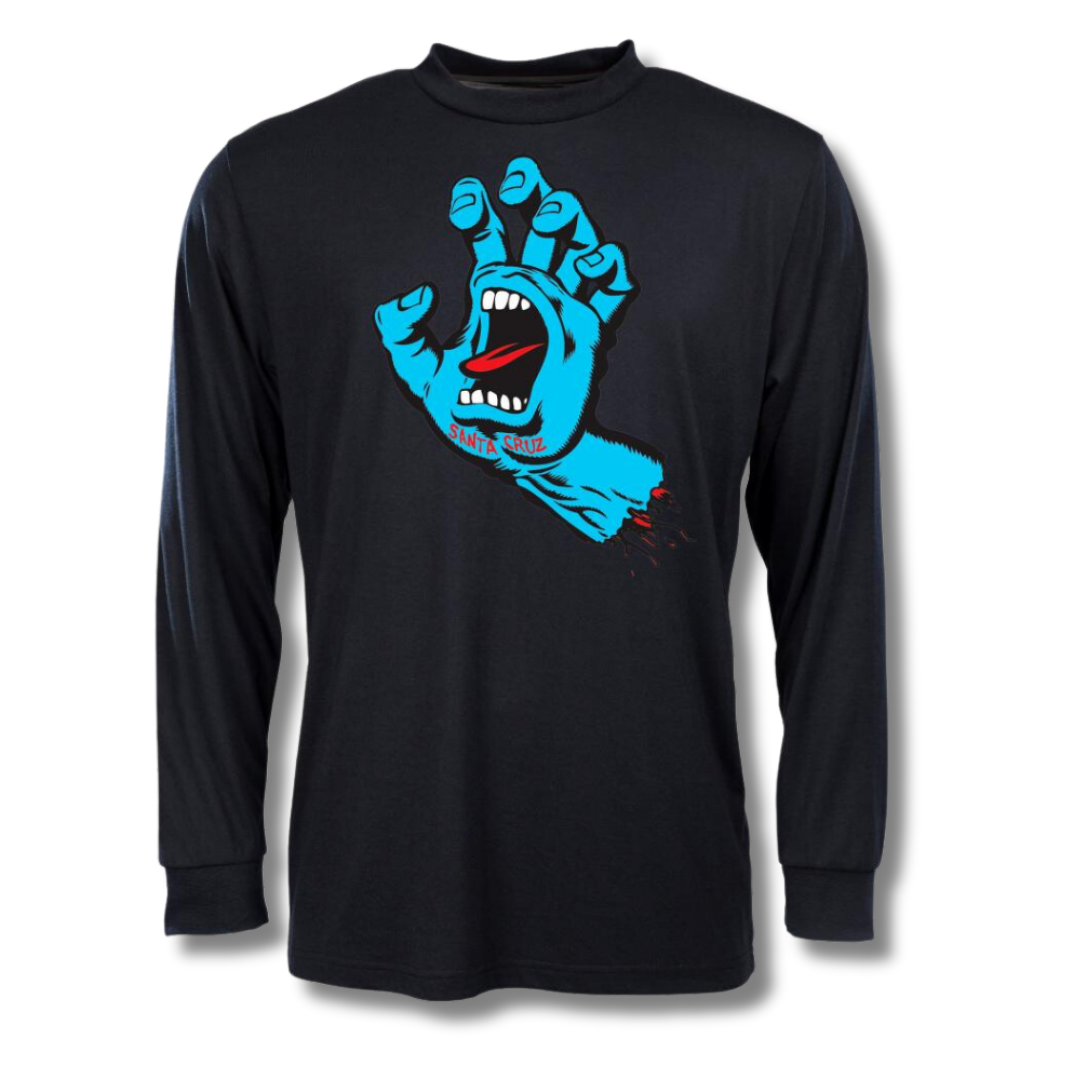 santa cruz longsleeve screaming hand tee - black