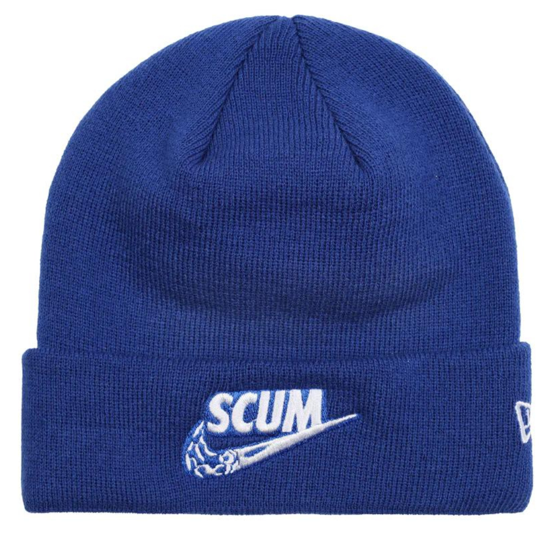 scum - tick new era beanie - blue