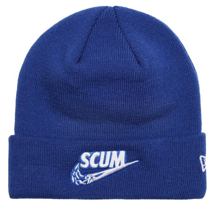 scum - tick new era beanie - blue