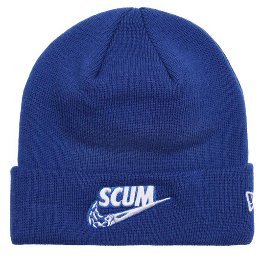 scum - tick new era beanie - blue