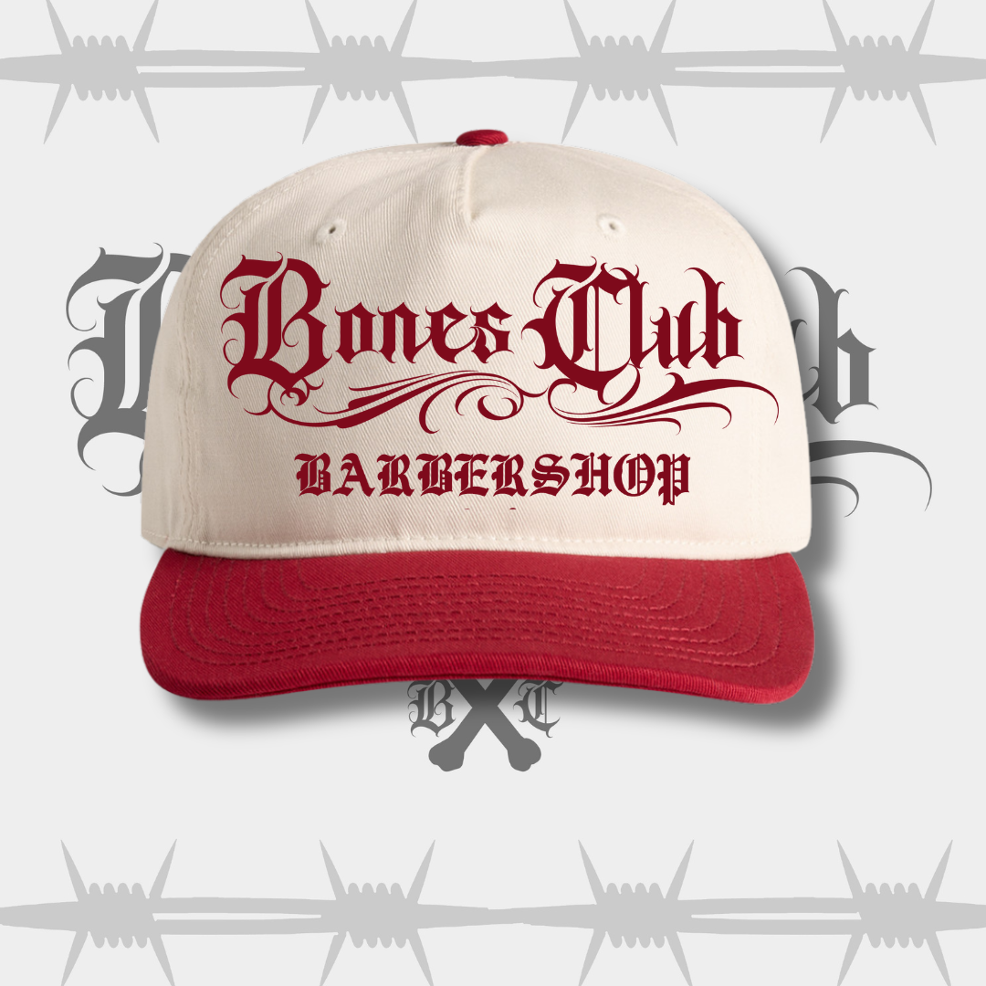 Bones Club Barbers Cap - Red