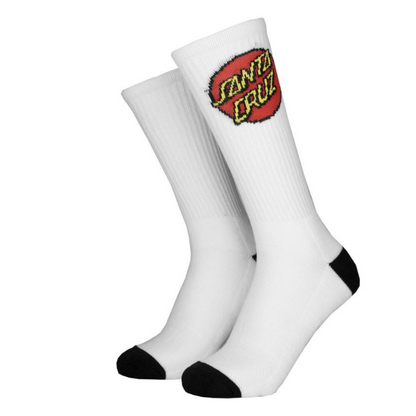 santa cruz classic dot socks - black & white - 2 pack