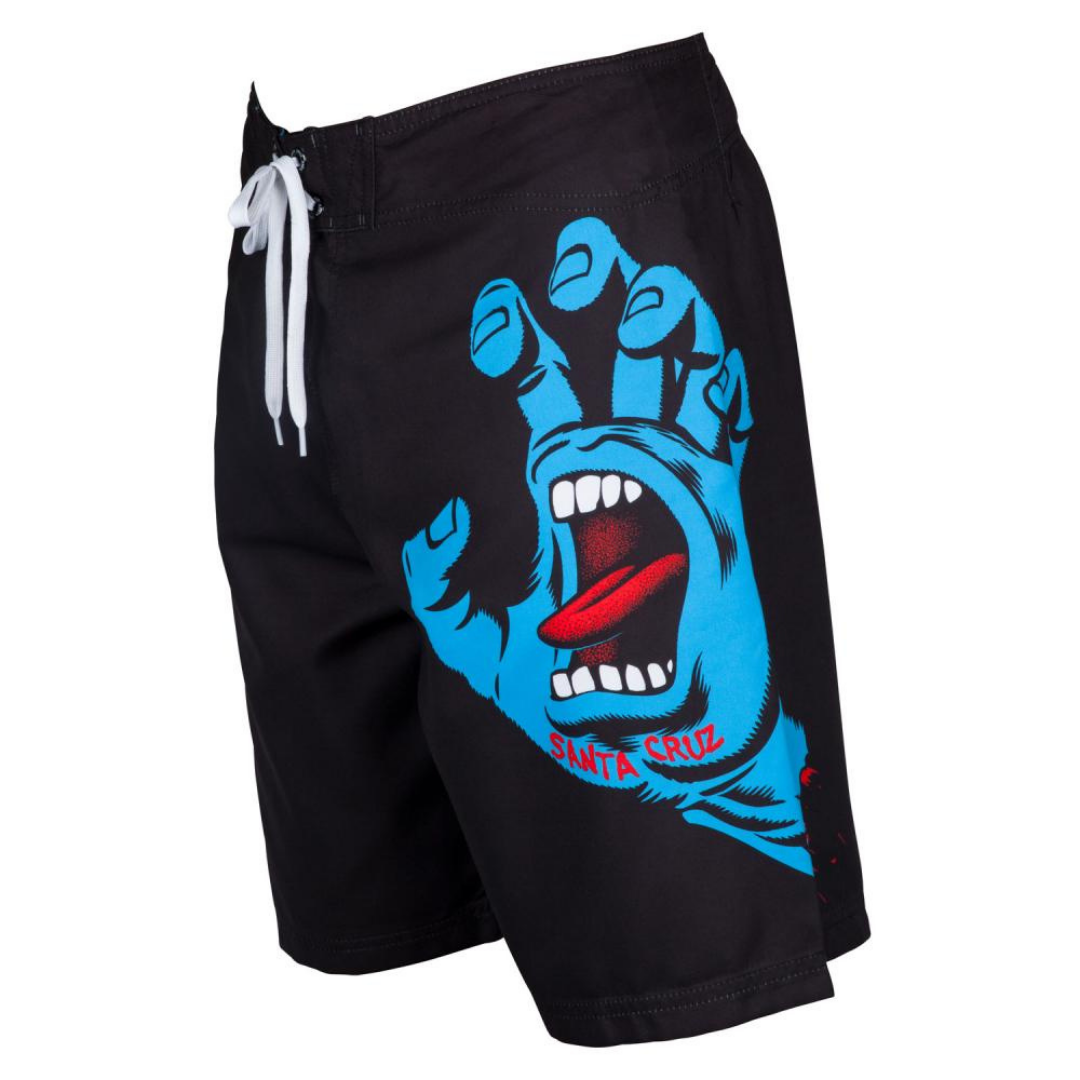 santa cruz screaming hand board shorts - black