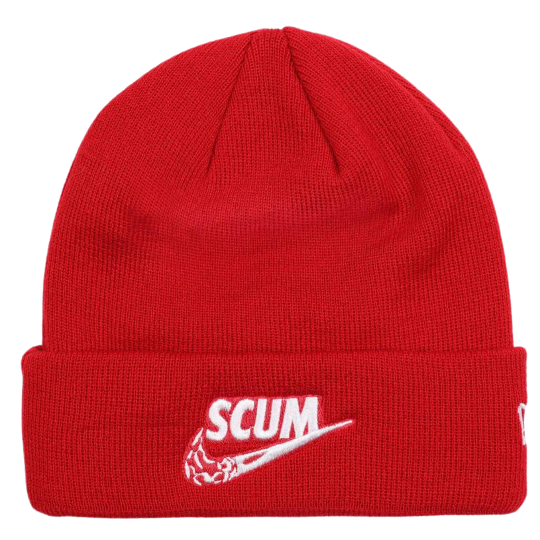 scum - tick new era beanie - red