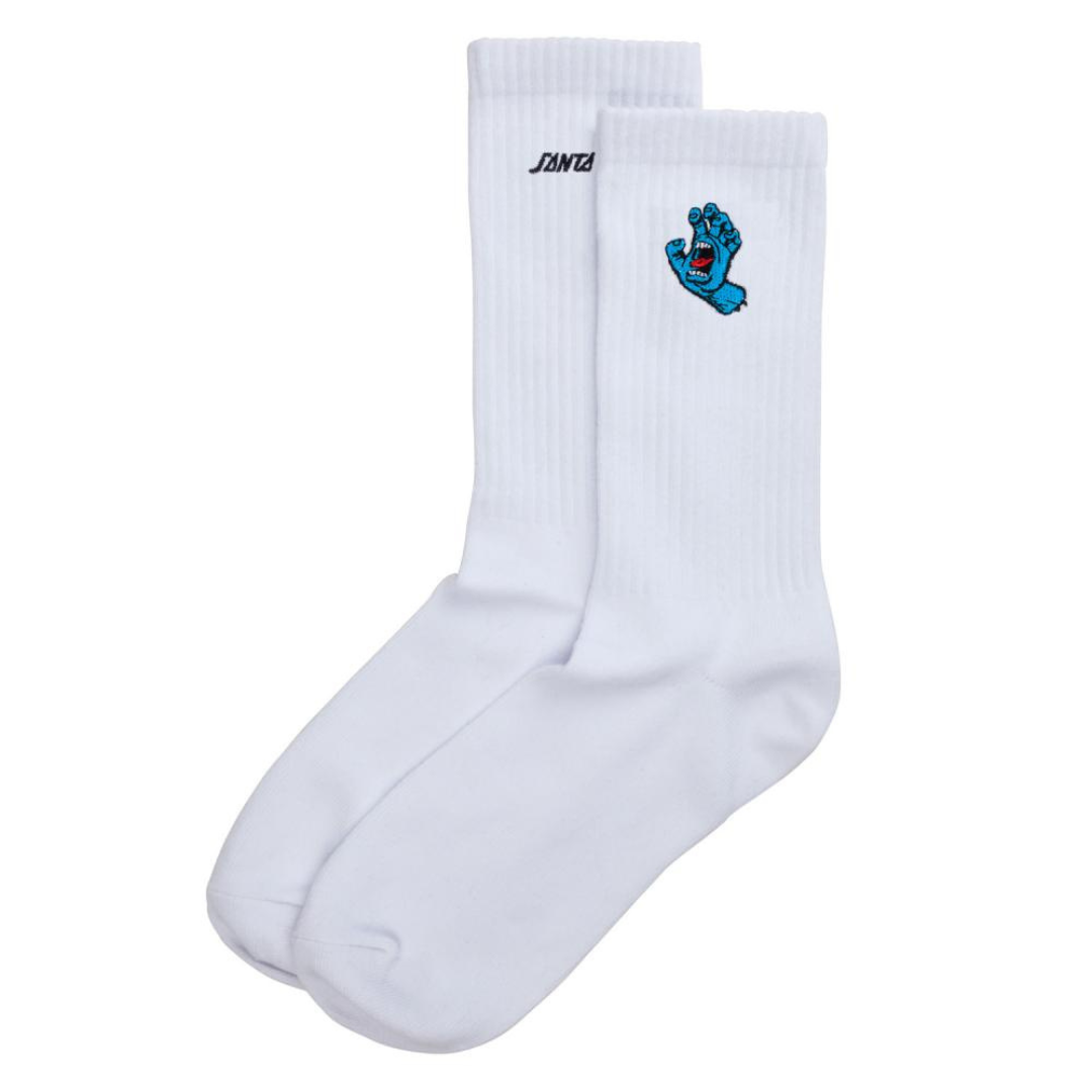 santa cruz mini screaming hand socks - white