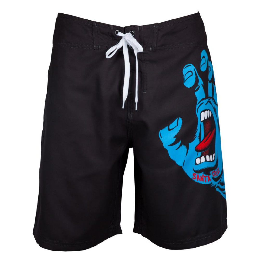 santa cruz screaming hand board shorts - black