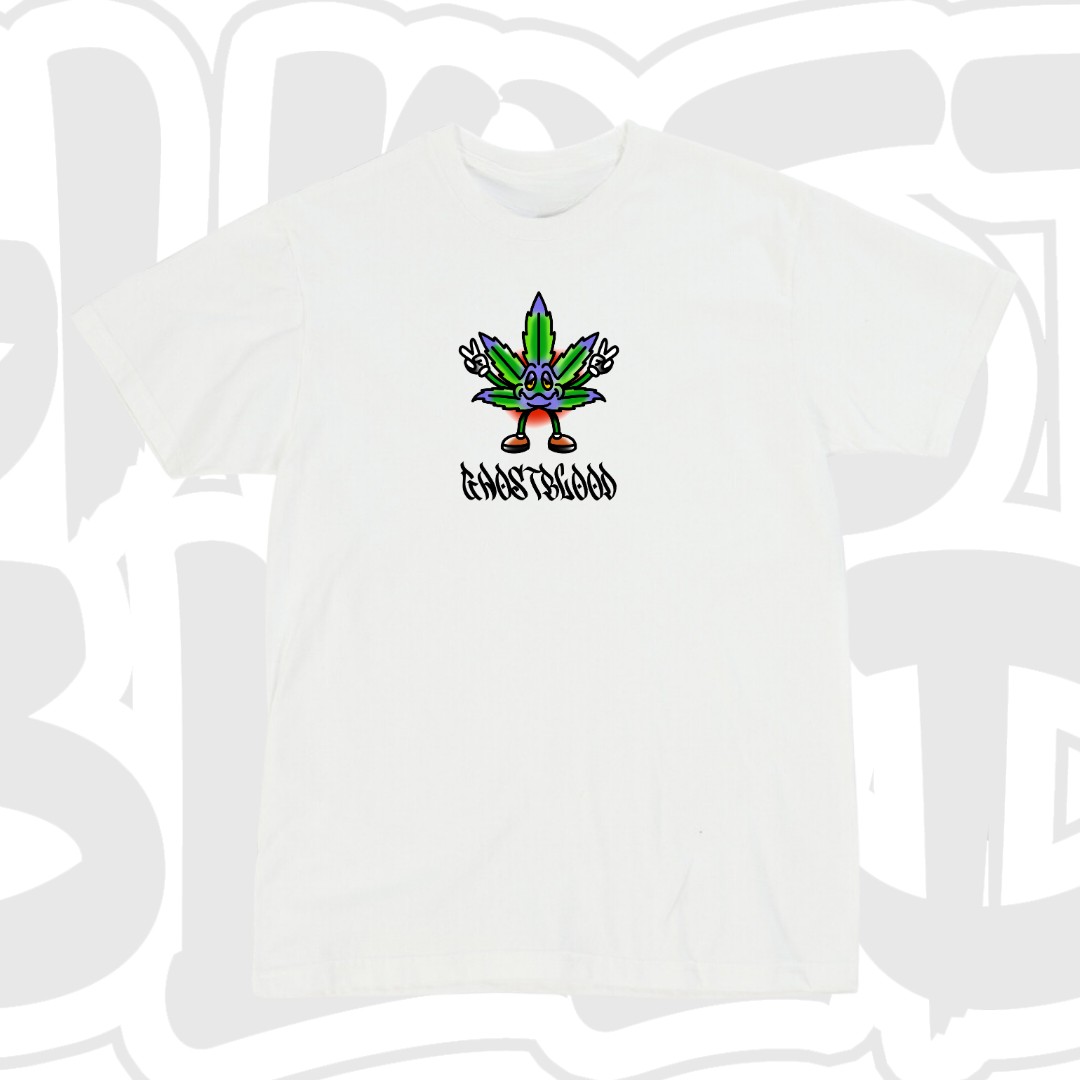 Bones Club x GhostBlood - Weed Tee - White