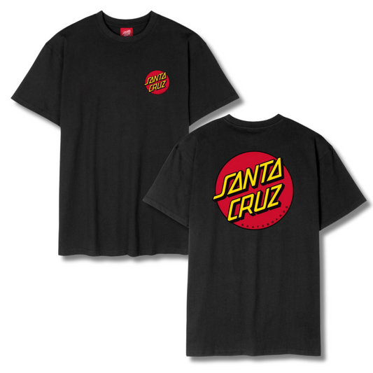 santa cruz classic dot tee - black