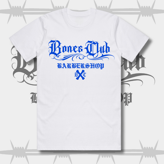 Bones Club Barbers Tee - White