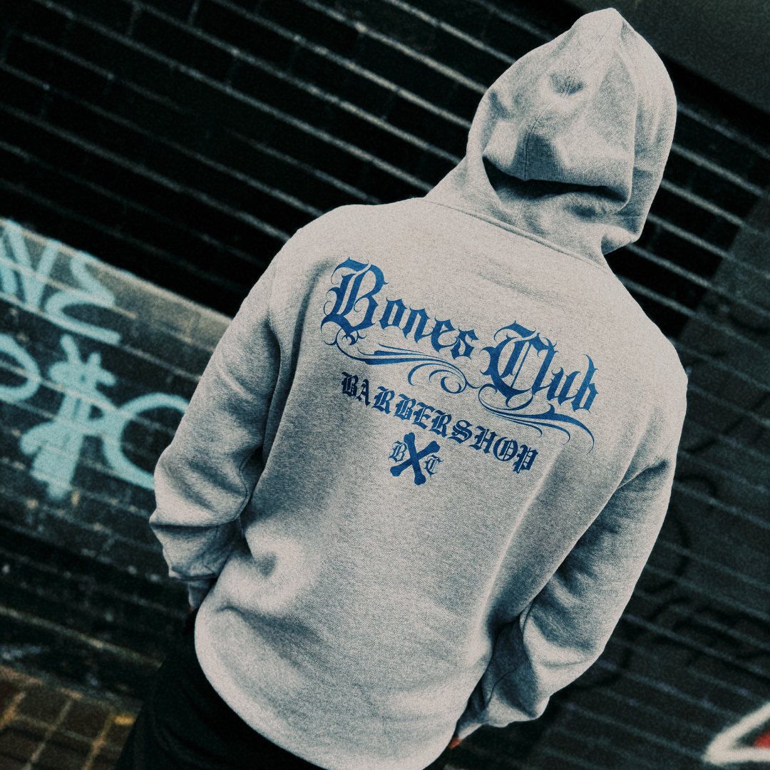 Bones Club Barbers Hood - Grey