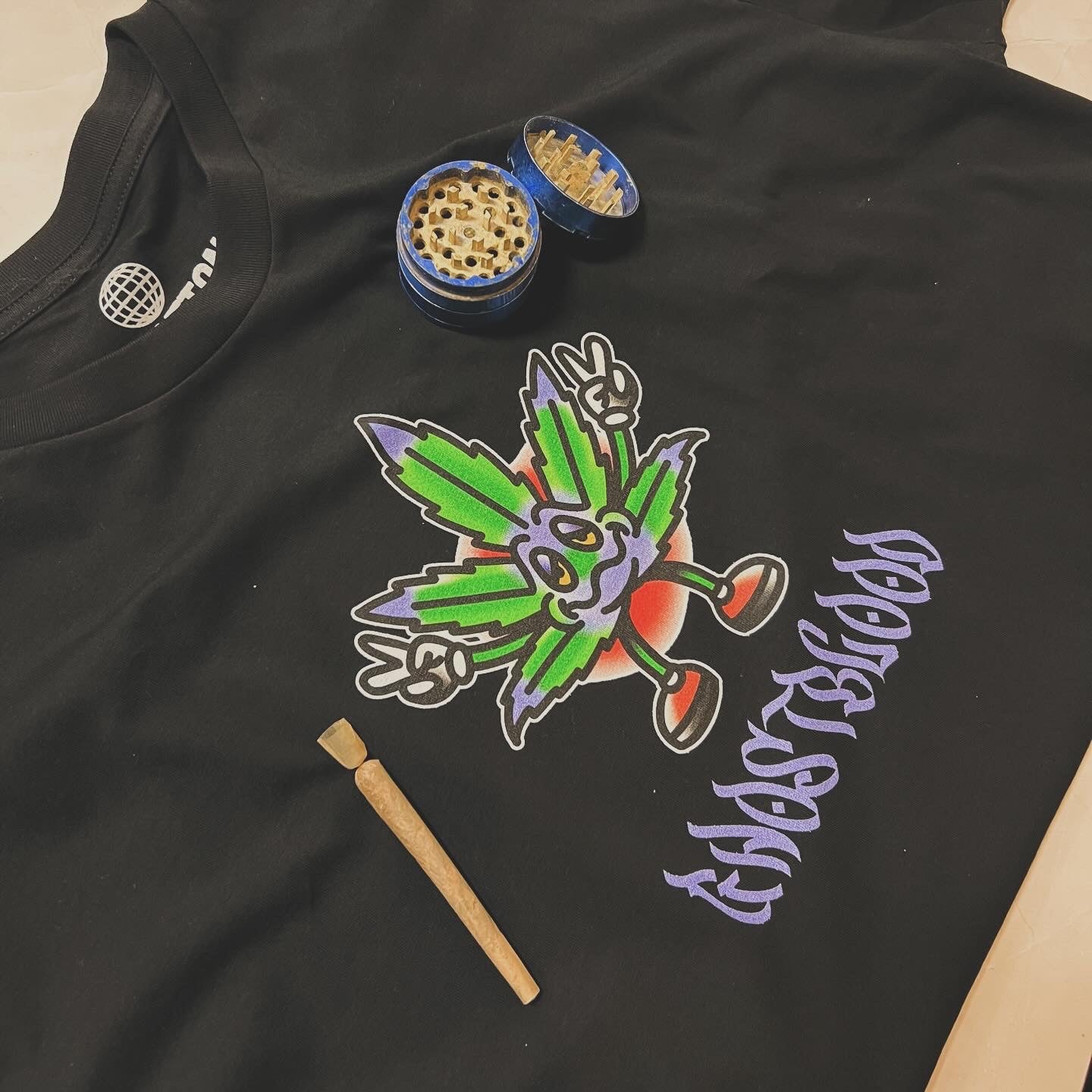 Bones Club x GhostBlood - Weed Tee - Black