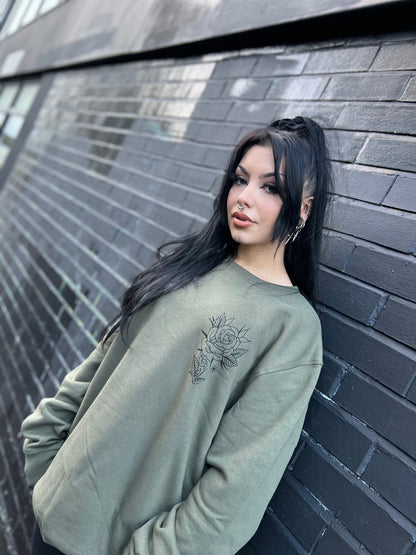 Tattoo Inspired Rose Sweatshirt