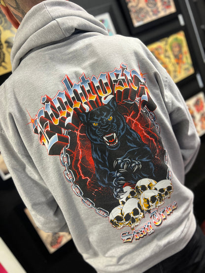 panther skull graphic hoodie