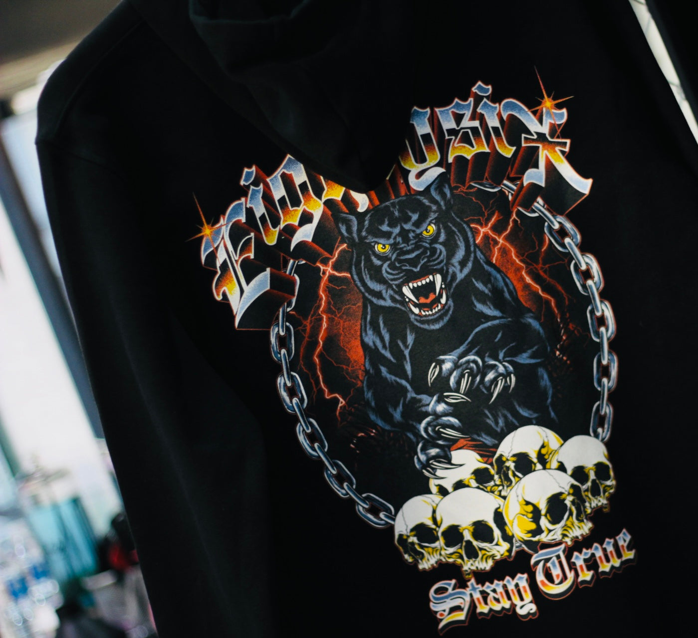 Panther Skull Graphic Hoodie