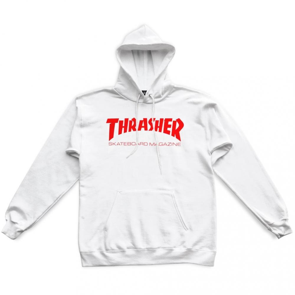 thrasher skate mag hood - White