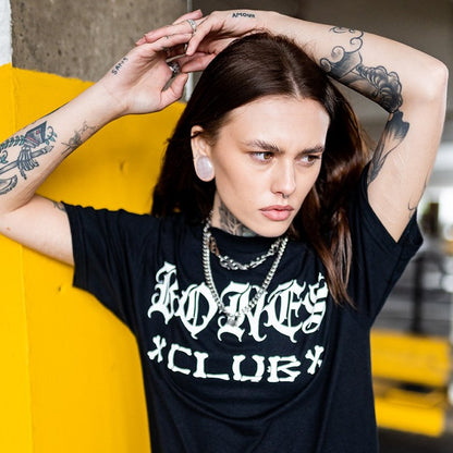 Bones Club Script Tee - Black