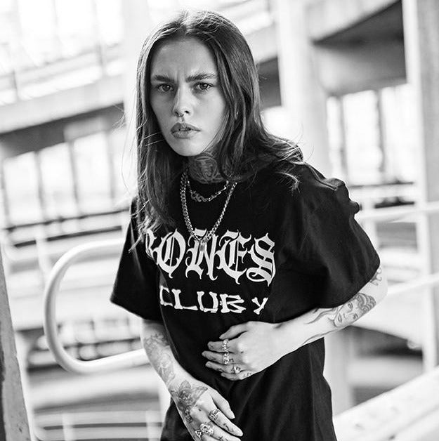 Bones Club Script Tee - Black