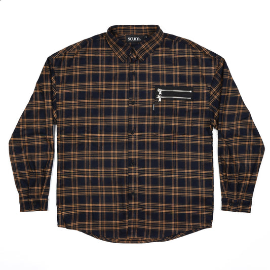 scum - lumberjack shirt - yellow & blue