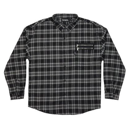 scum - lumberjack shirt - black & grey