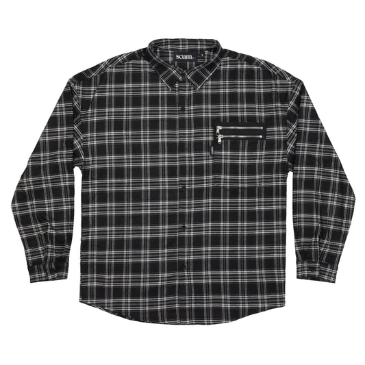 scum - lumberjack shirt - black & grey