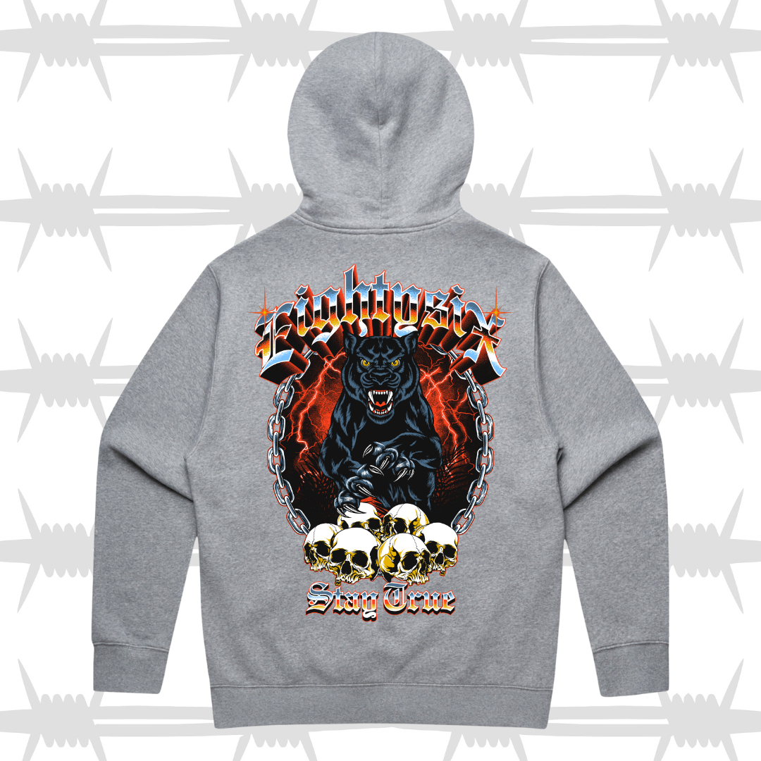 Panther Skull Hood - Grey