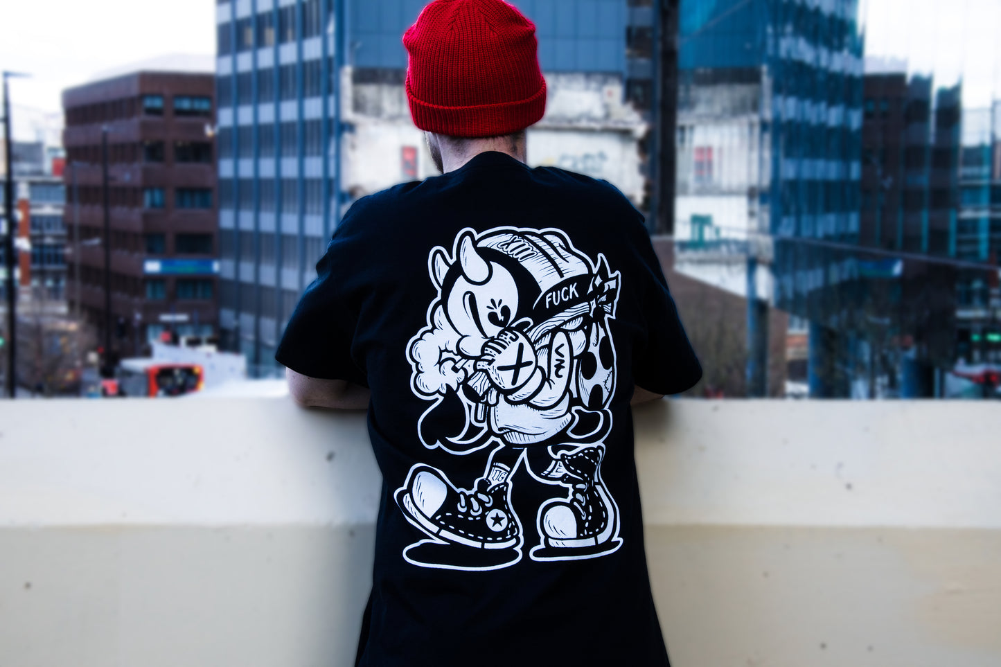 FU Travelling Mickey - Black Tee