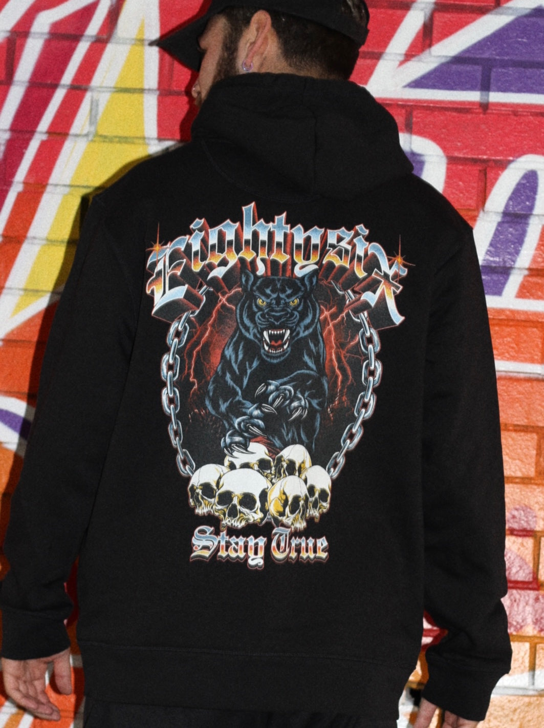 Panther Skull Hood - Black