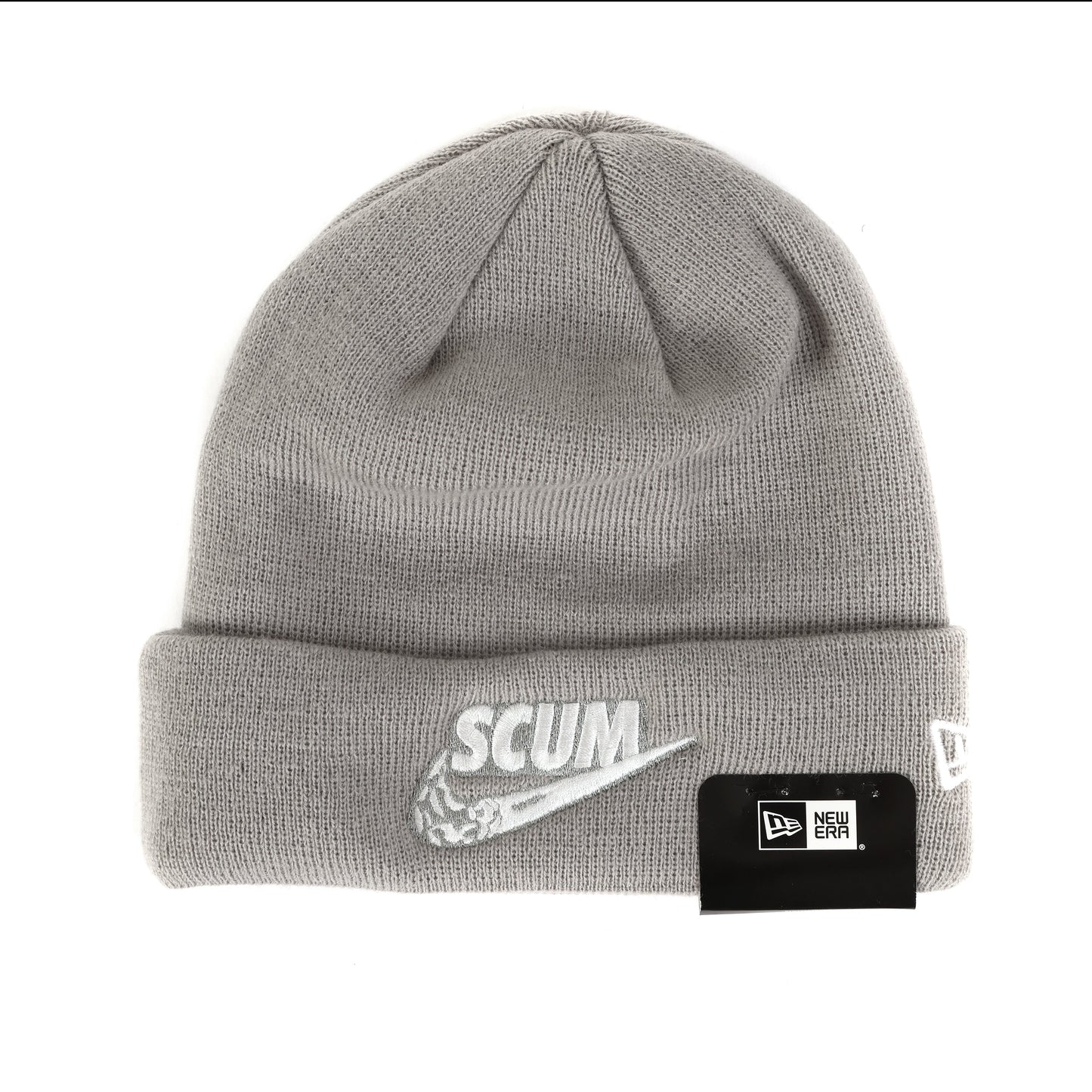 scum - tick new era beanie - grey